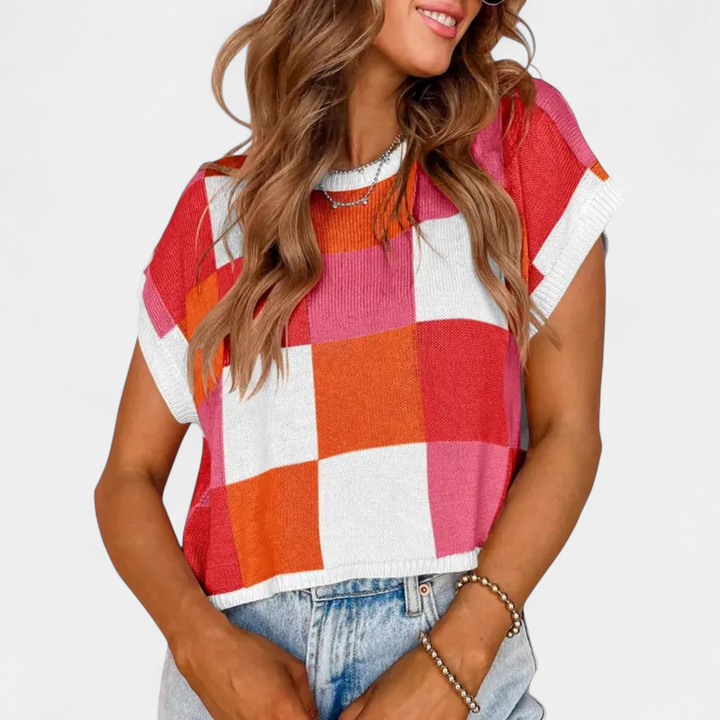 RAYA | Color Block Knit Crop Top