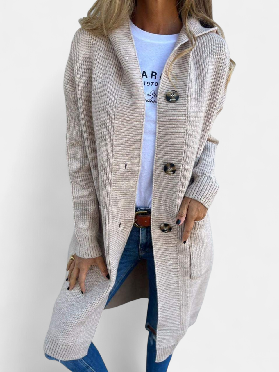 VERONICA - Chic Long Knit Cardigan