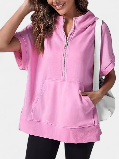 HISPER - Relaxed Oversized Half-Zip Summer Hoodie