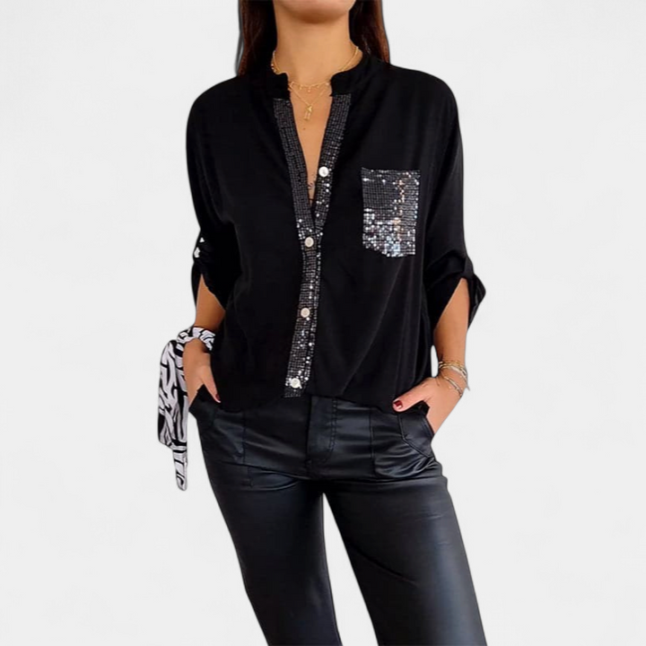 DANICA -  Sequin Detailed Blouse