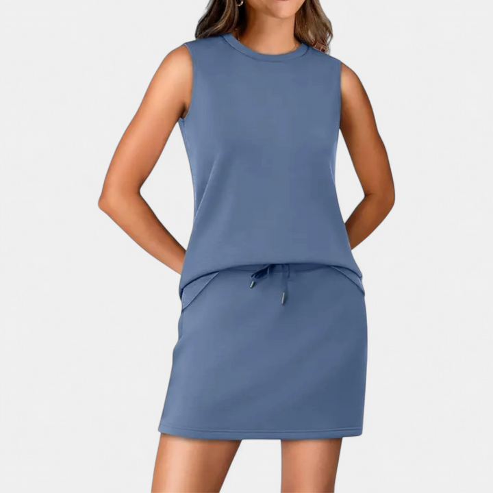 TAMSIN | Breezy Crew Neck Tennis Skirt Set