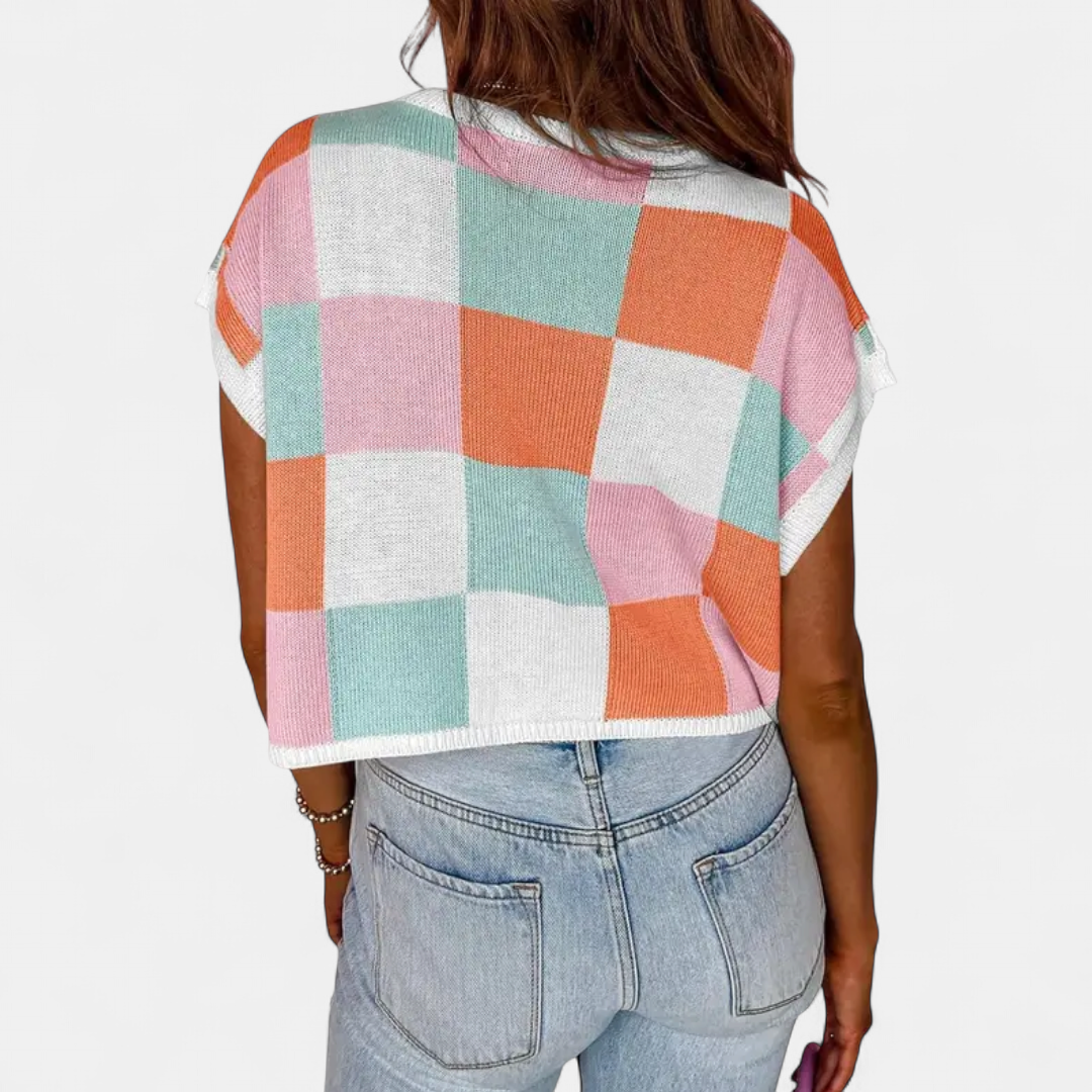 RAYA | Color Block Knit Crop Top
