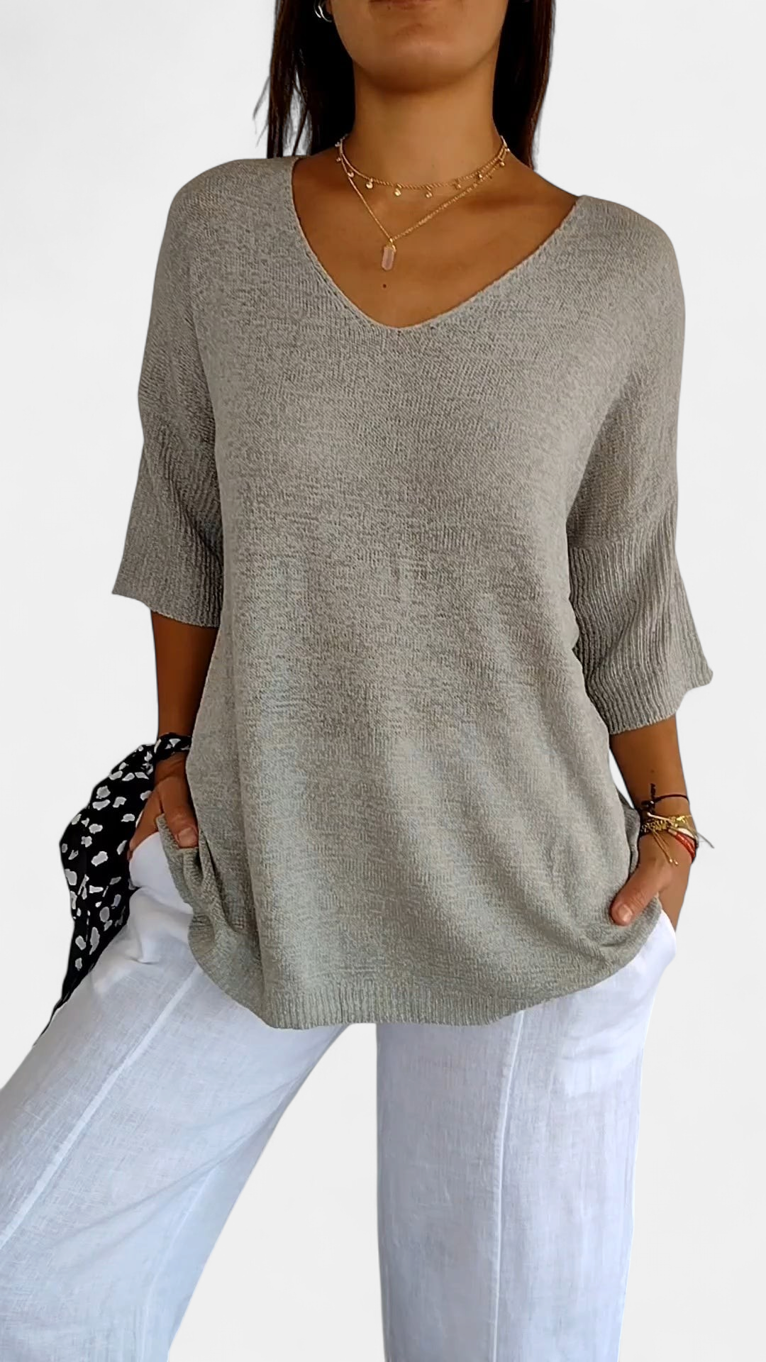 LAUREN - Casual V-Neck Top