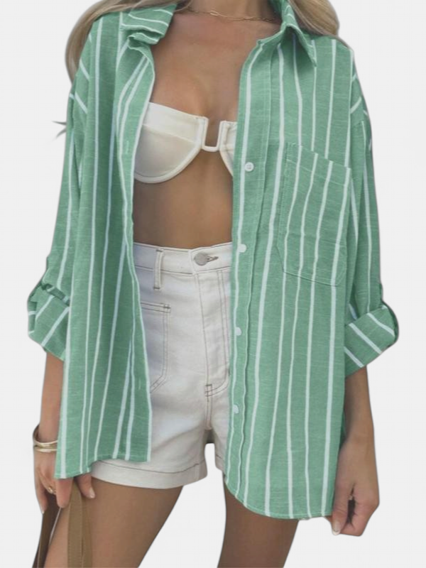 ELISENA | Timeless Long Sleeve Striped Summer Top