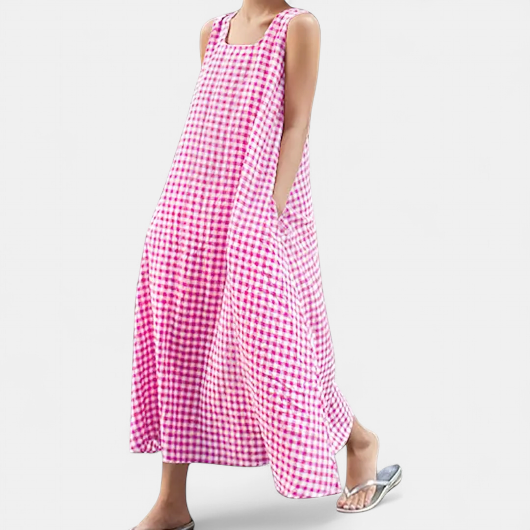 ROMILLY | Breezy Plaid A-Line Midi Dress