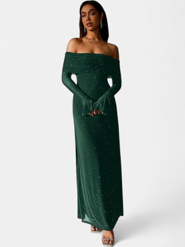 THEA - Off The Shoulder Ruched Sequin Bodycon Dress for Parties