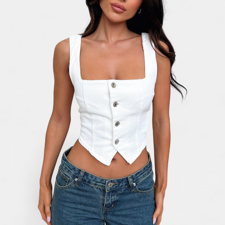 AILYN | Sleeveless V-Neck Women's Crop Top