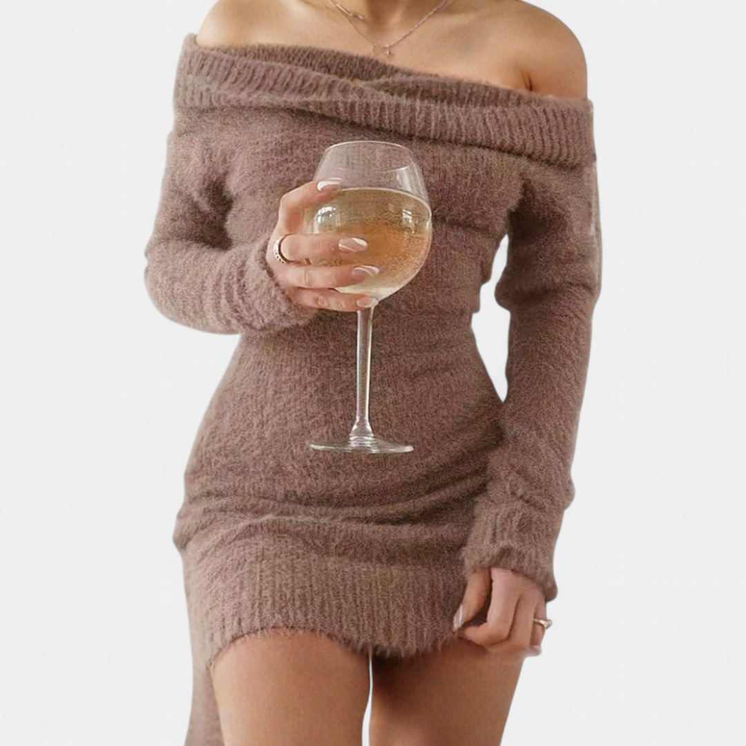 ATARAH - Chic Off-Shoulder Long Sleeve Bodycon Party Mini Dress