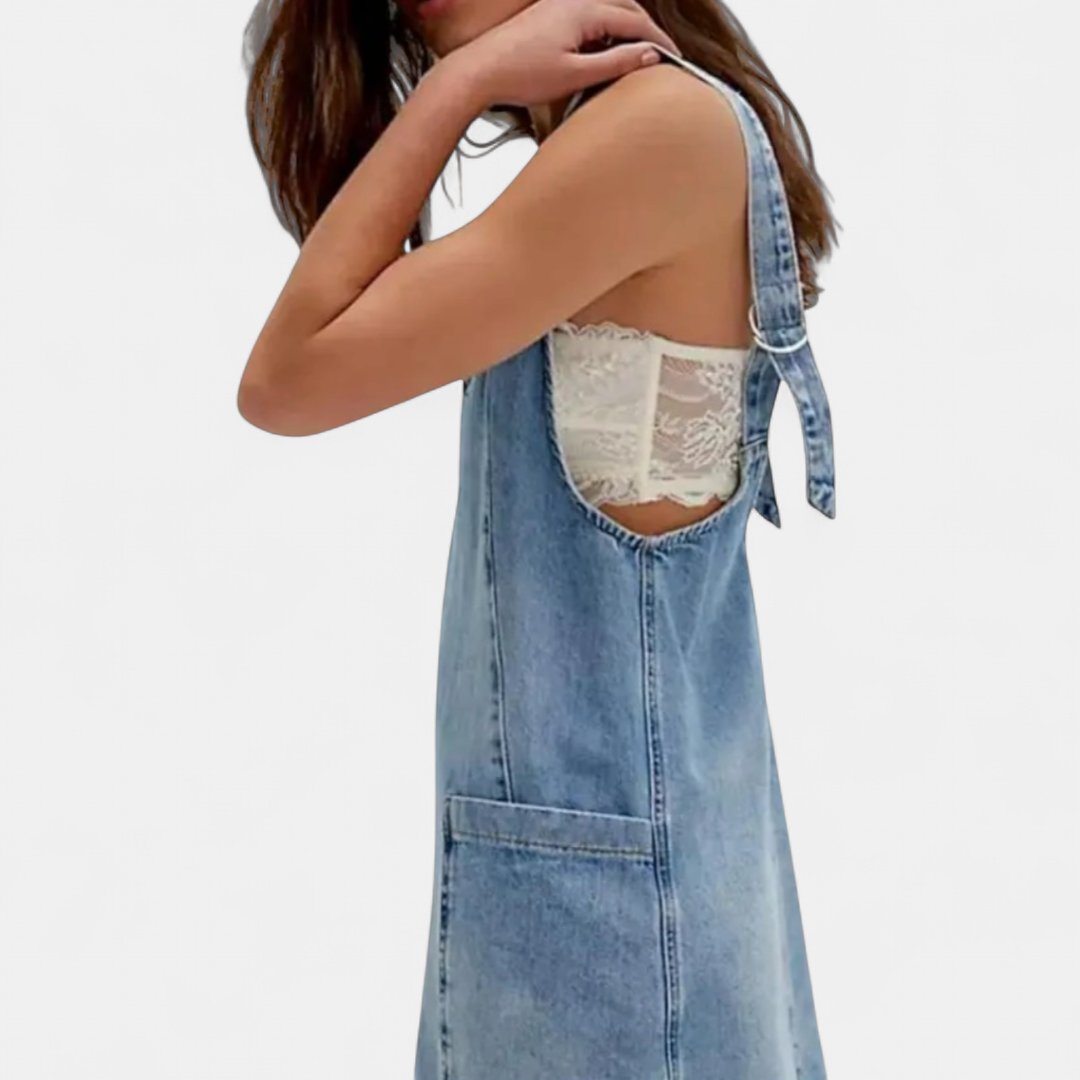 JANIE | Adjustable Strap Denim Mini Dress