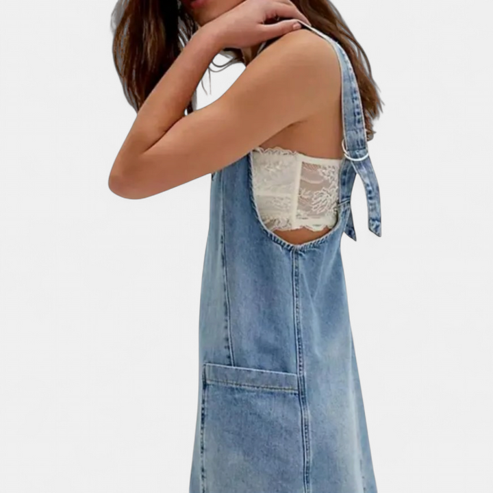 JANIE | Adjustable Strap Denim Mini Dress