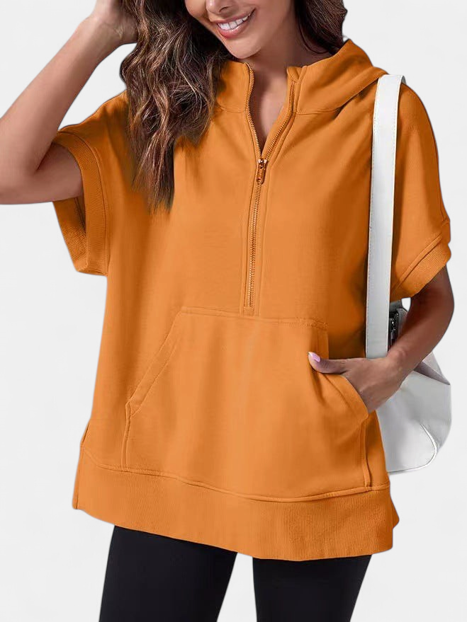HISPER - Relaxed Oversized Half-Zip Summer Hoodie