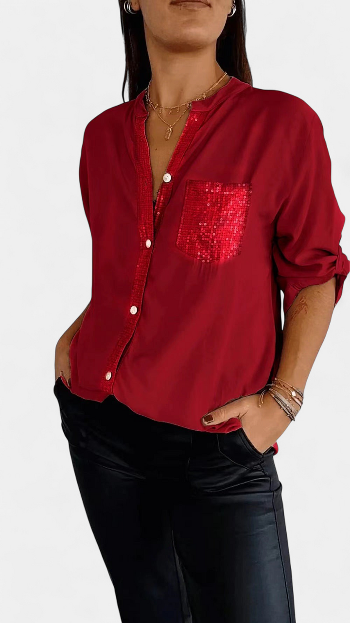 DANICA -  Sequin Detailed Blouse