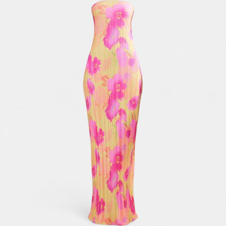 SARA - Casual Floral Backless Tie-Back Bodycon Dress