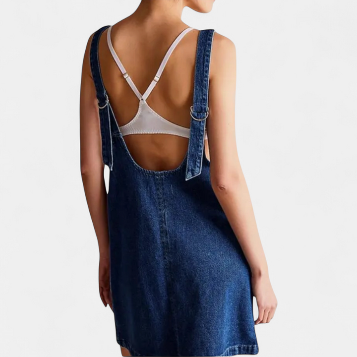 JANIE | Adjustable Strap Denim Mini Dress