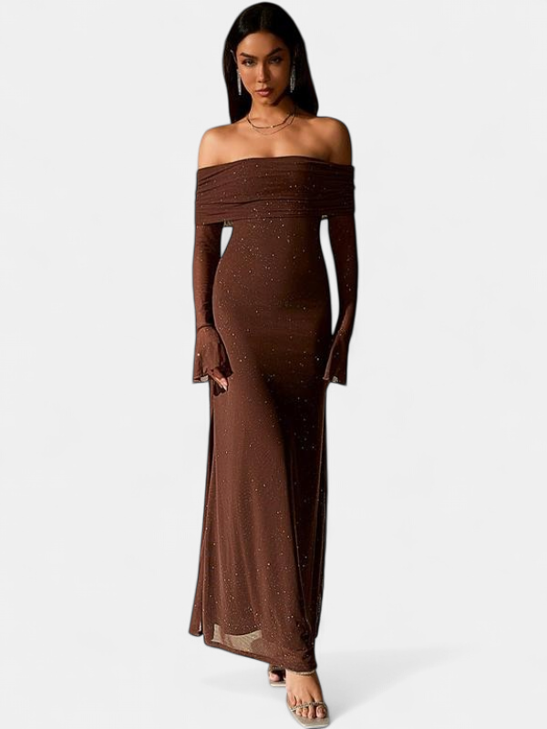 THEA - Off The Shoulder Ruched Sequin Bodycon Dress for Parties