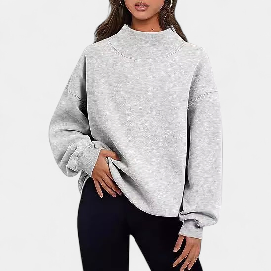 LESLY - Women's Oversized Turtleneck Sweatshirt Long Sleeve Pullover