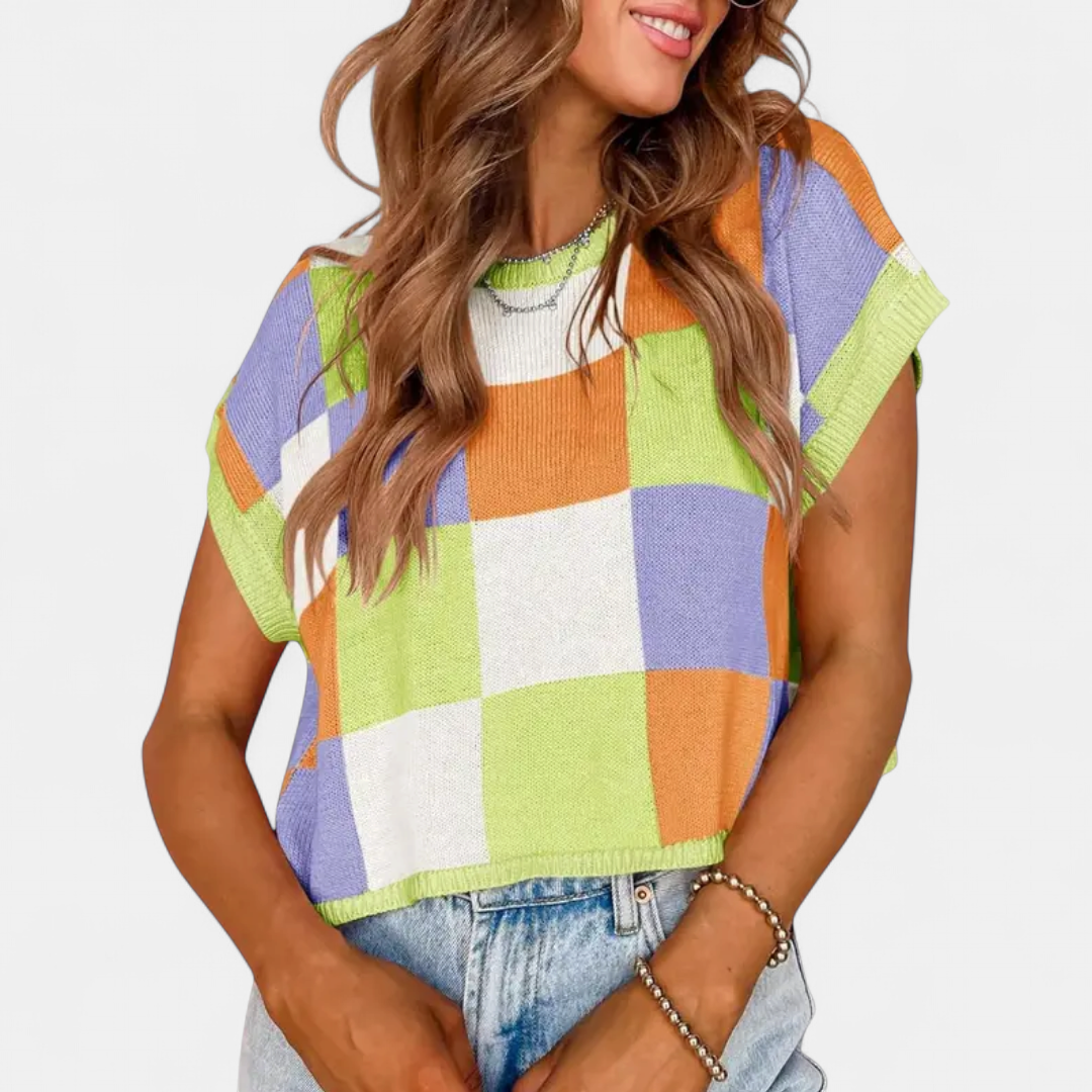 RAYA | Color Block Knit Crop Top