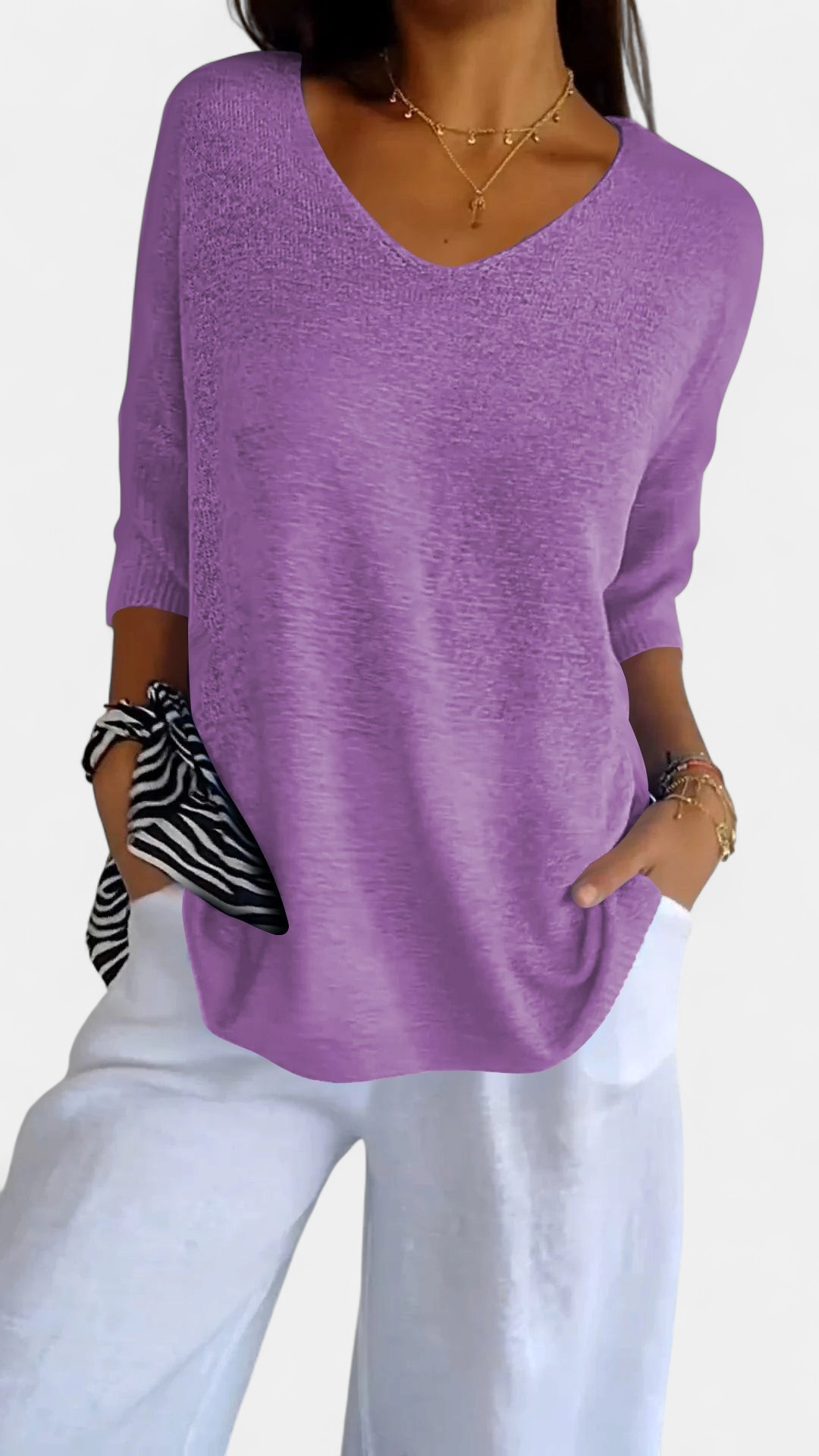 LAUREN - Casual V-Neck Top
