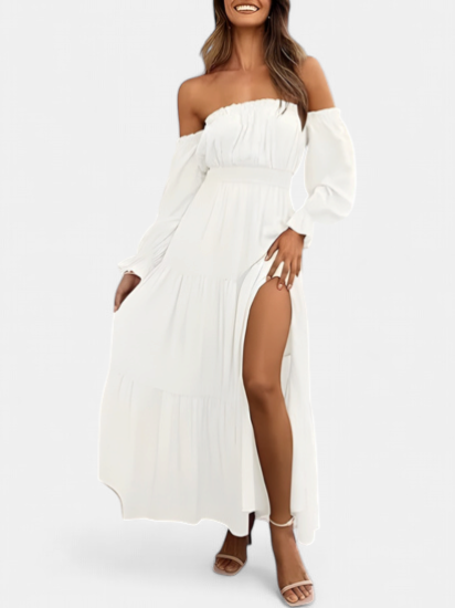 LEXIE | Boho Off Shoulder Tiered Maxi Sundress for Women | Summer Dress