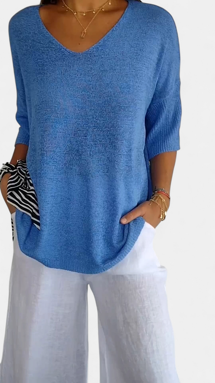 LAUREN - Casual V-Neck Top