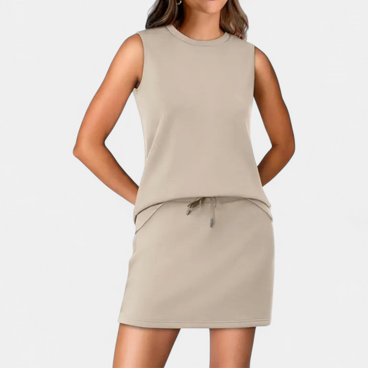 TAMSIN | Breezy Crew Neck Tennis Skirt Set