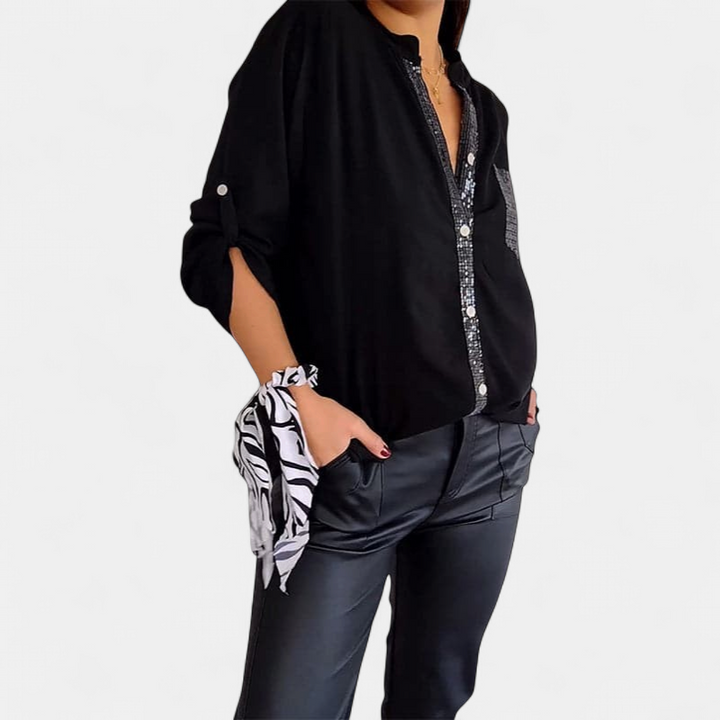 DANICA -  Sequin Detailed Blouse