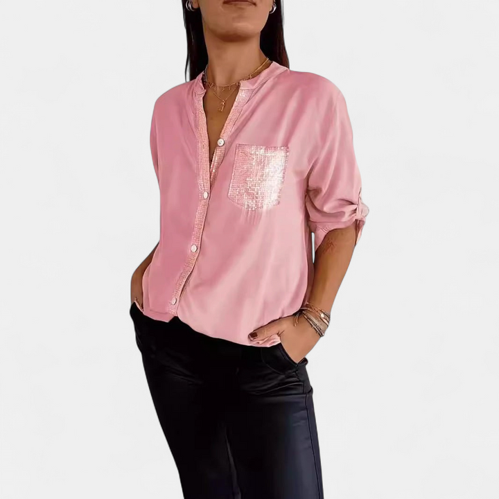 DANICA -  Sequin Detailed Blouse