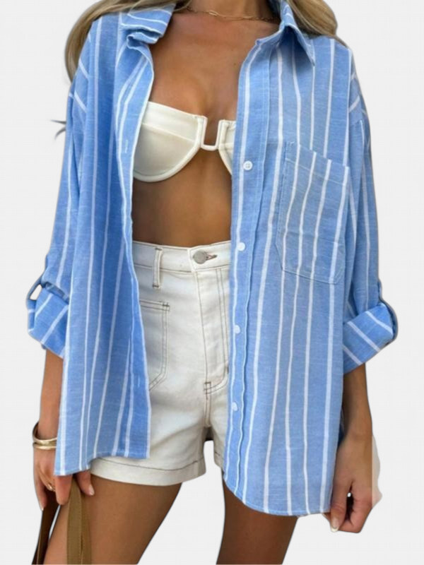 ELISENA | Timeless Long Sleeve Striped Summer Top
