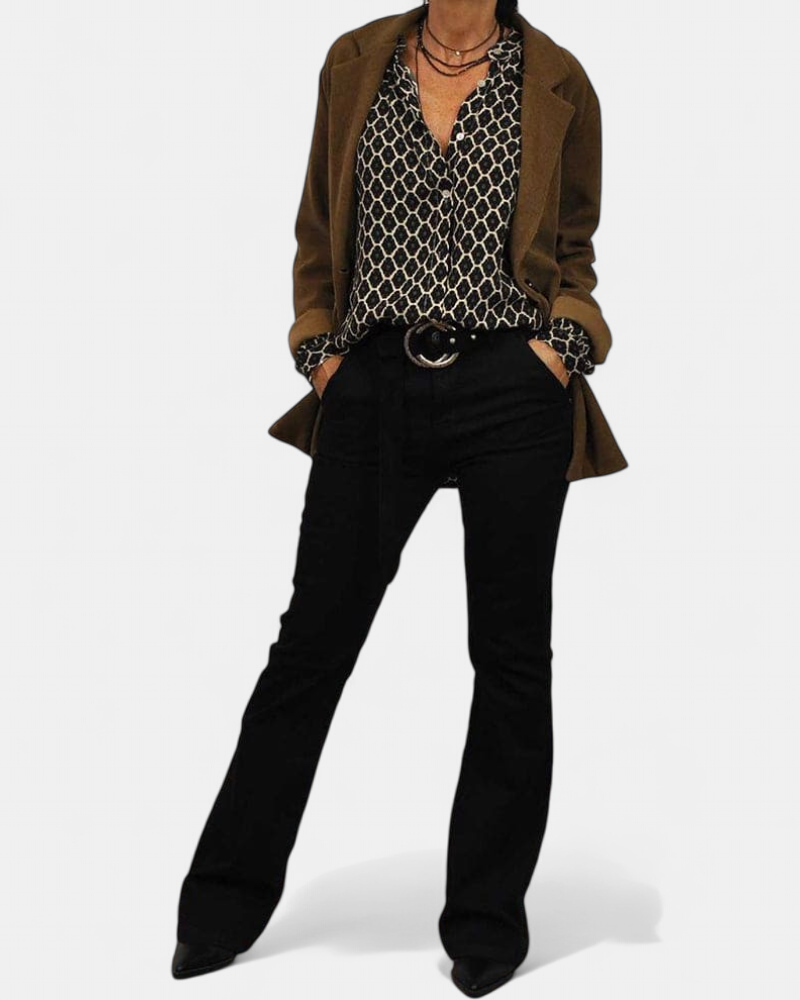 ELVIRA | Women's V-Neck Business Casual Blouse