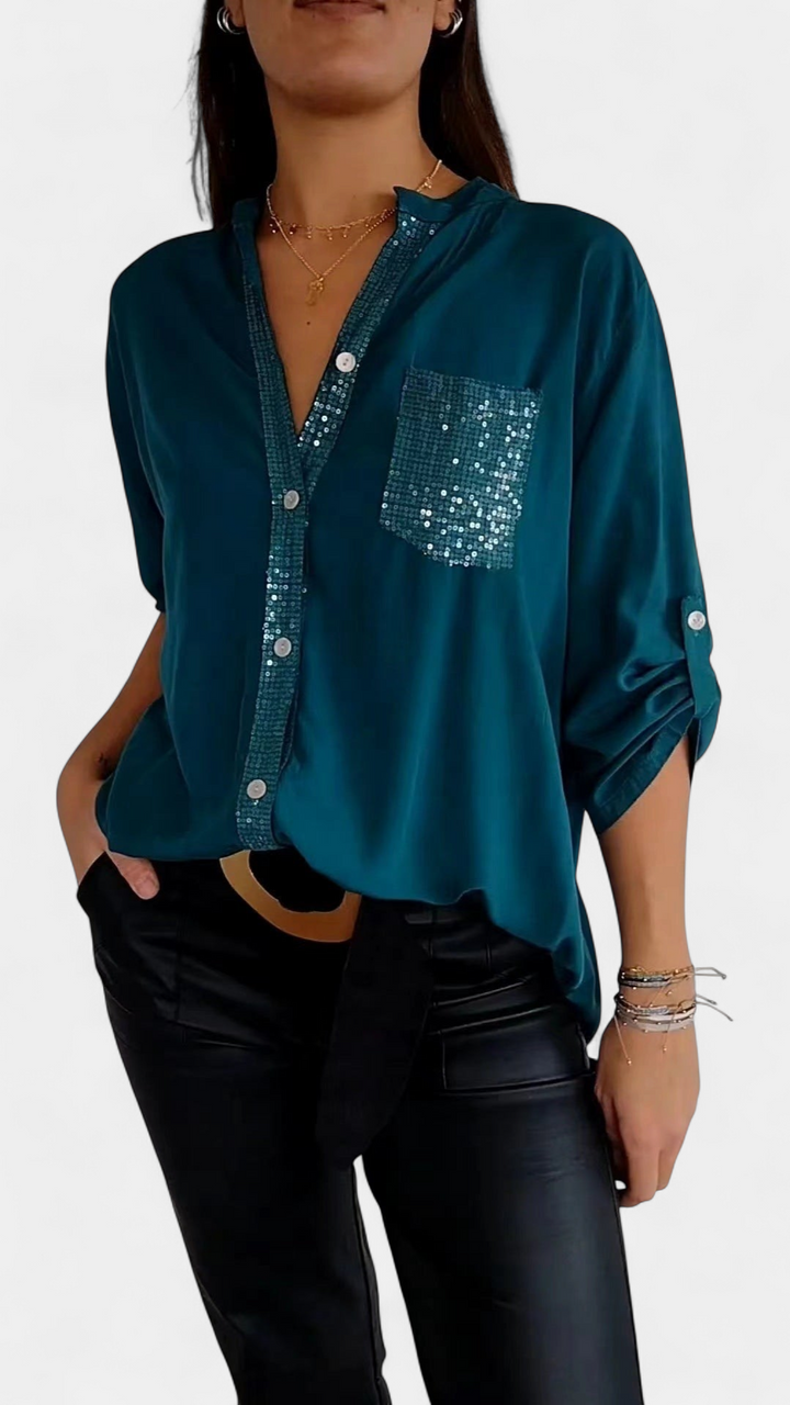 DANICA -  Sequin Detailed Blouse