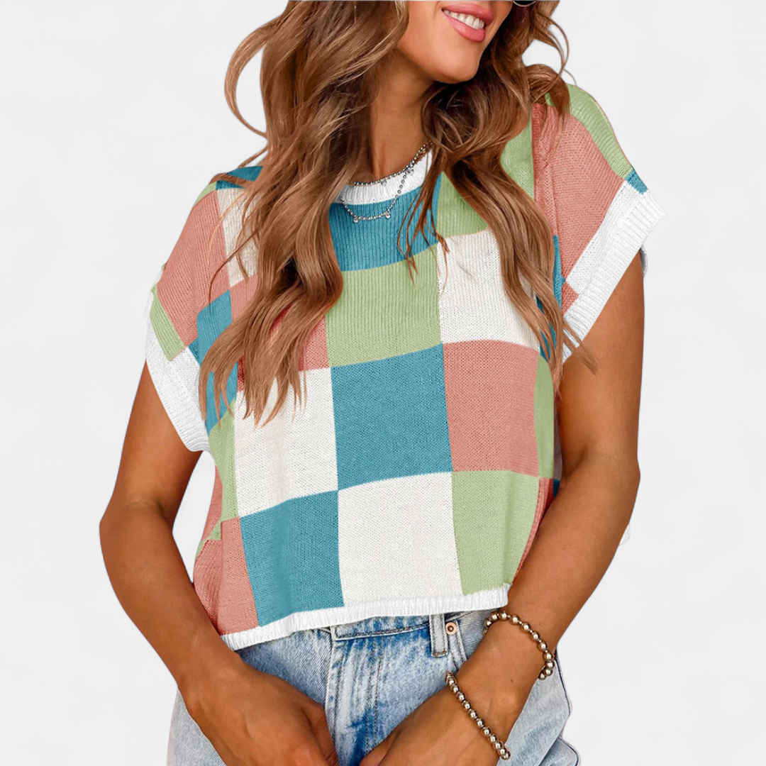 RAYA | Color Block Knit Crop Top