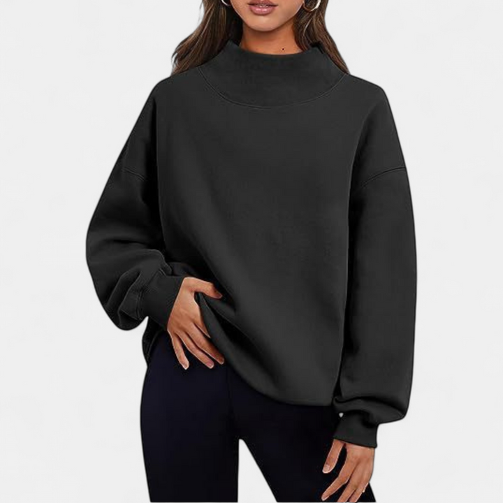 LESLY - Women's Oversized Turtleneck Sweatshirt Long Sleeve Pullover