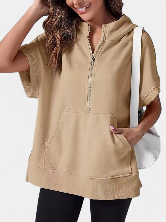 HISPER - Relaxed Oversized Half-Zip Summer Hoodie