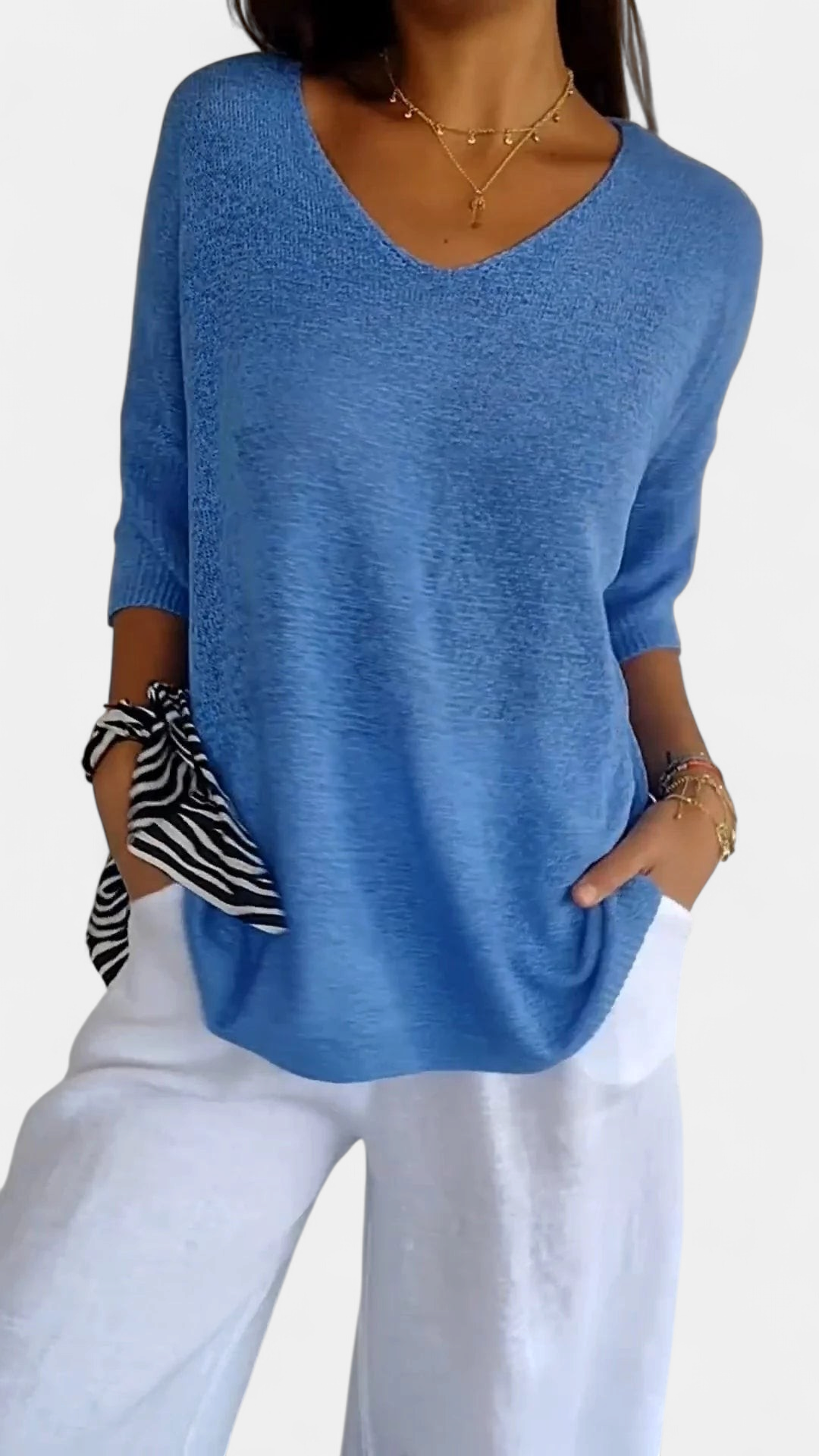 LAUREN - Casual V-Neck Top