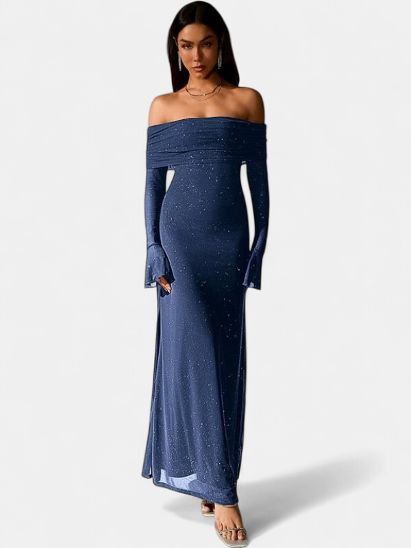 THEA - Off The Shoulder Ruched Sequin Bodycon Dress for Parties