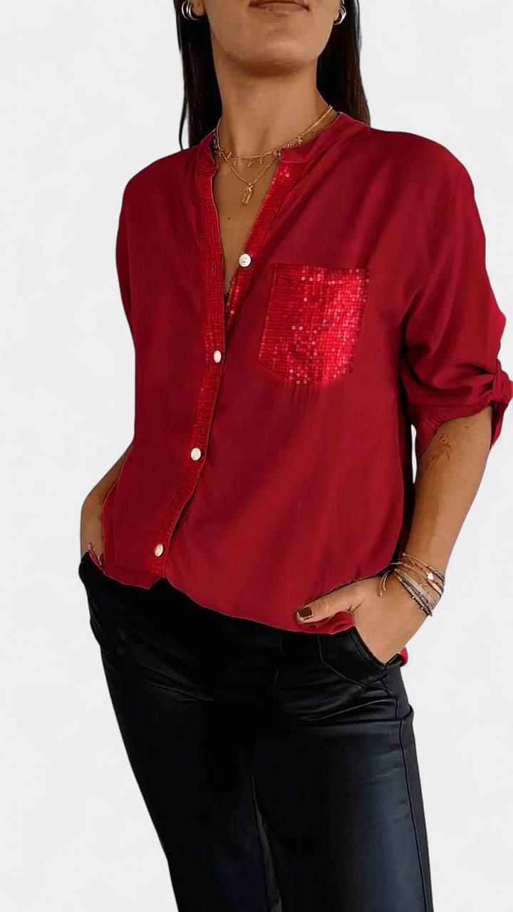 DANICA -  Sequin Detailed Blouse