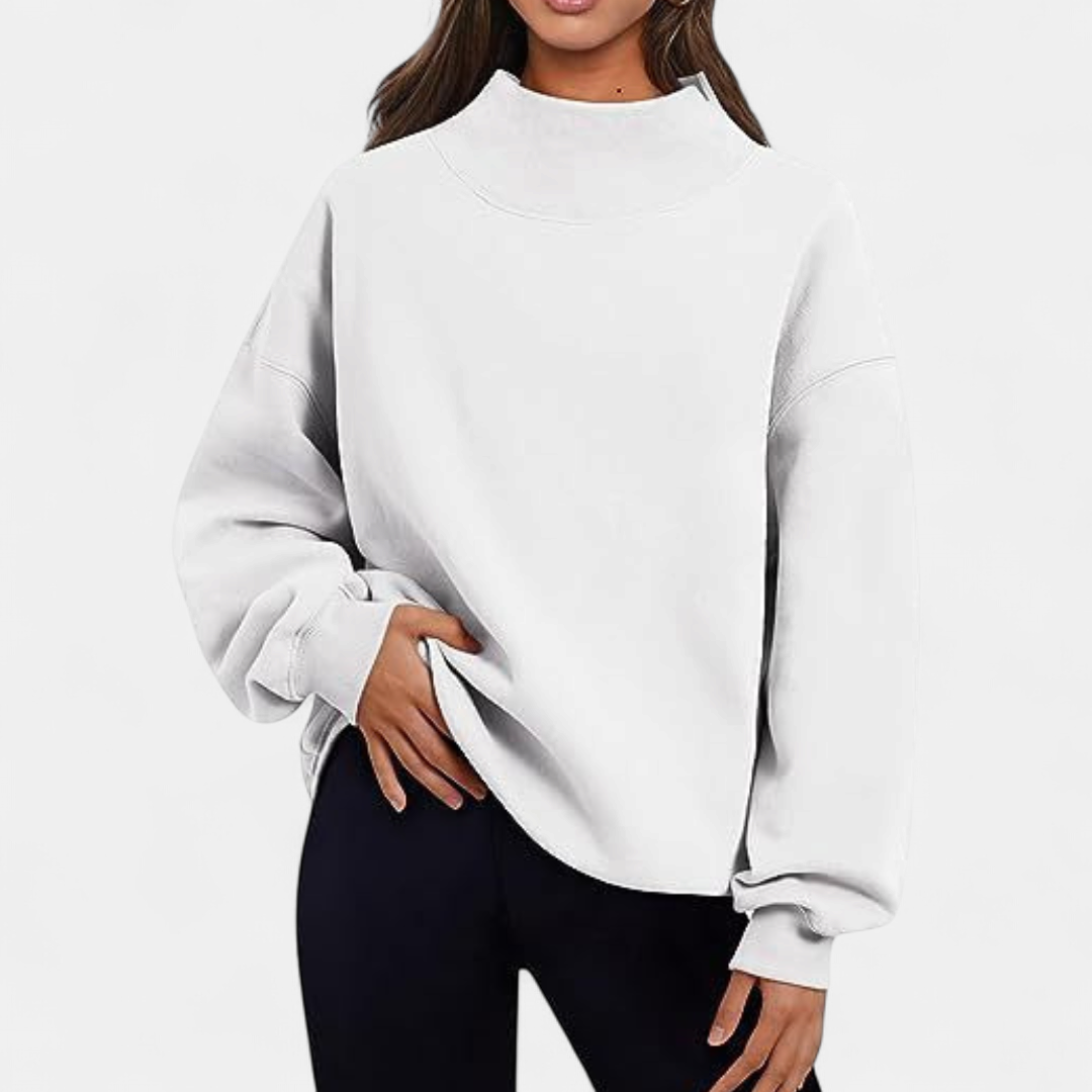 LESLY - Women's Oversized Turtleneck Sweatshirt Long Sleeve Pullover