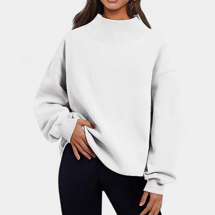 LESLY - Women's Oversized Turtleneck Sweatshirt Long Sleeve Pullover