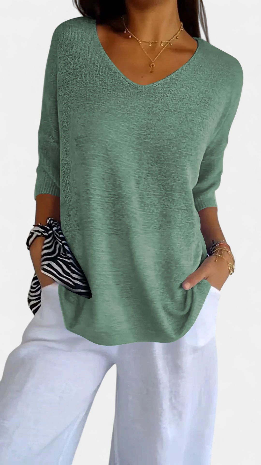 LAUREN - Casual V-Neck Top