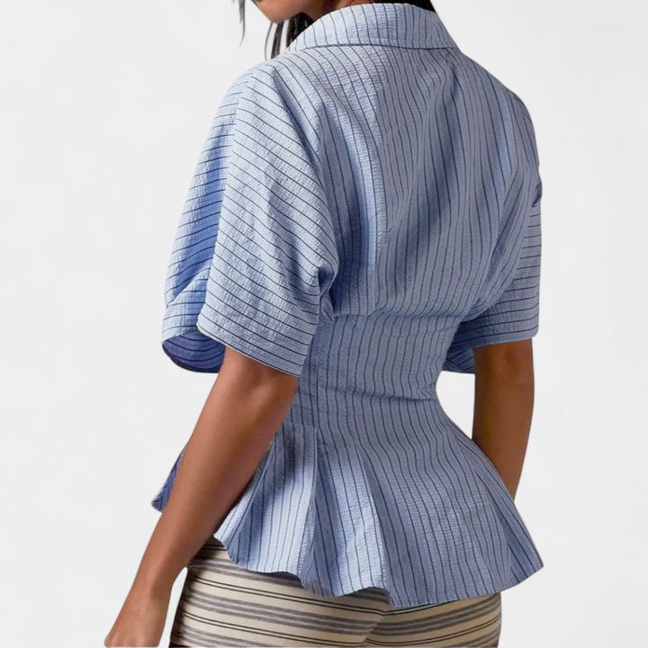CORMIA | Casual Striped Pleated Blouse
