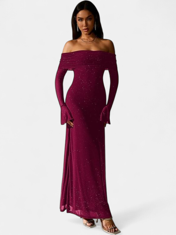 THEA - Off The Shoulder Ruched Sequin Bodycon Dress for Parties