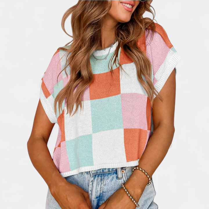 RAYA | Color Block Knit Crop Top