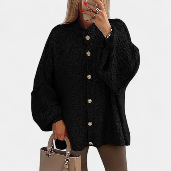 OLIVIA - Women Chunky Knit Button Down Cardigan Jacket