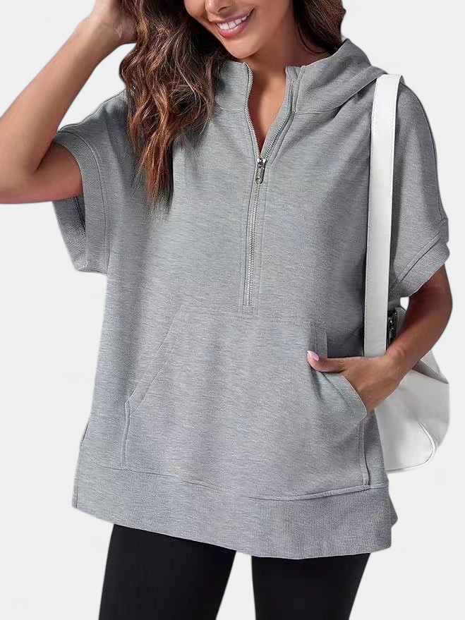 HISPER - Relaxed Oversized Half-Zip Summer Hoodie