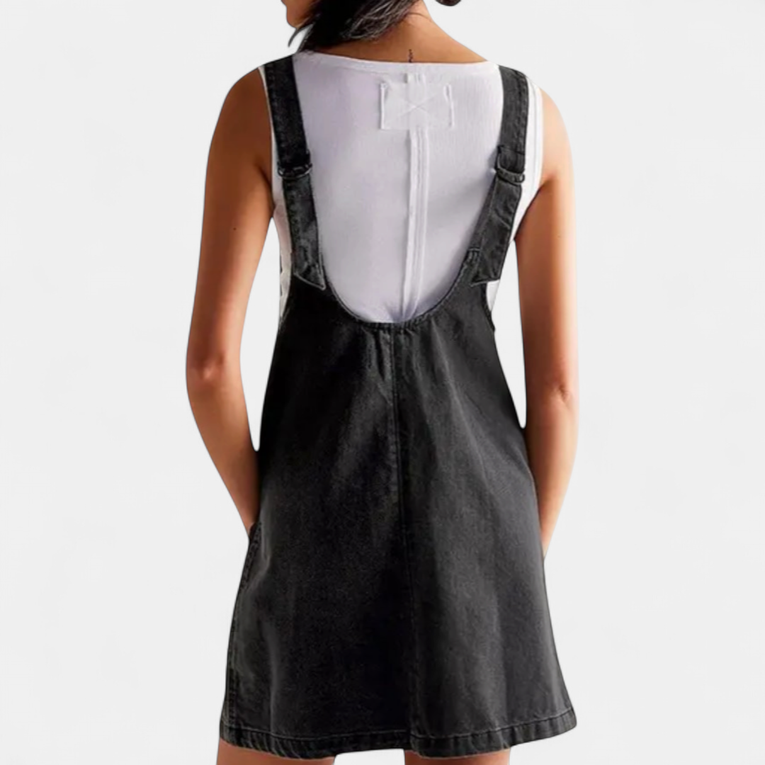 JANIE | Adjustable Strap Denim Mini Dress