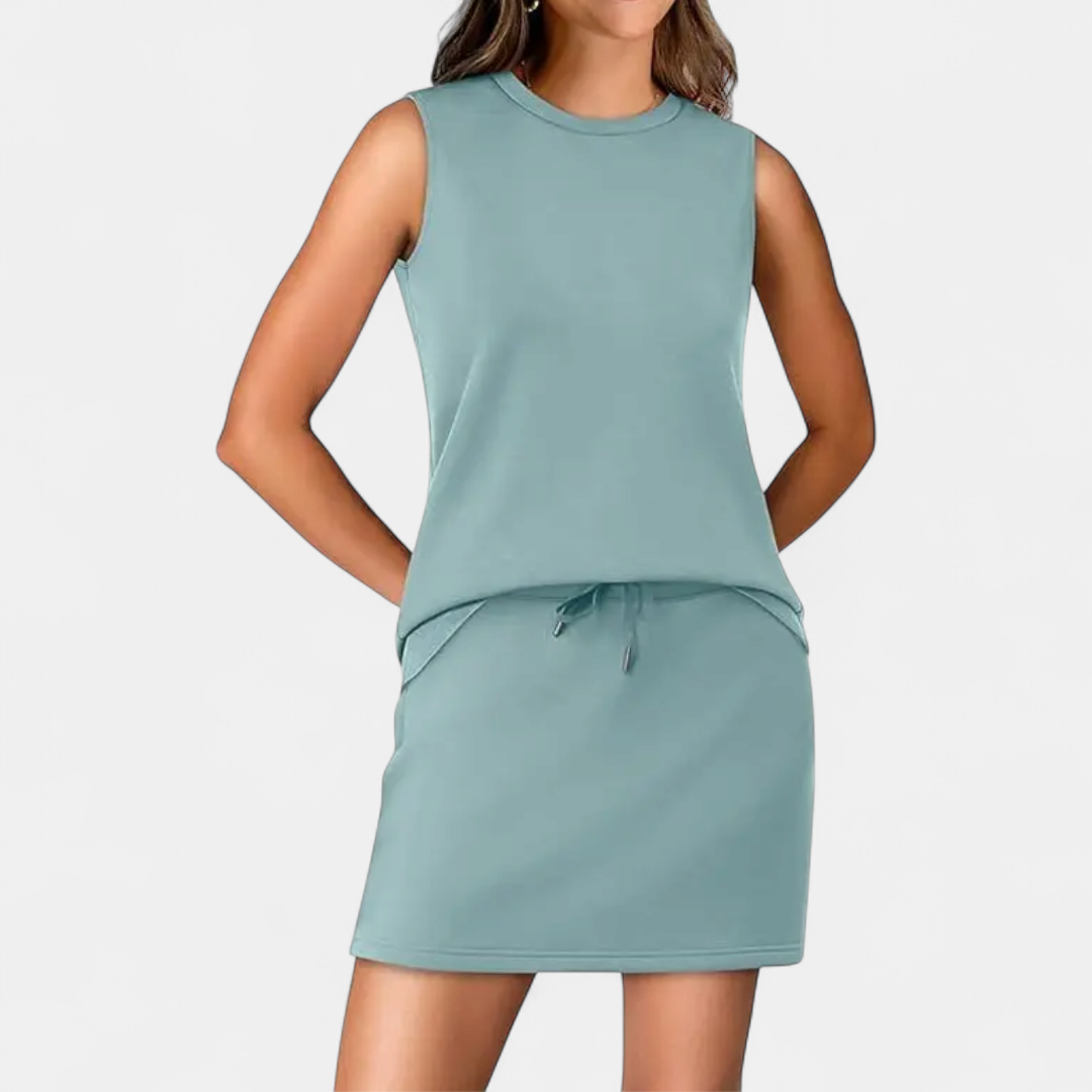 TAMSIN | Breezy Crew Neck Tennis Skirt Set