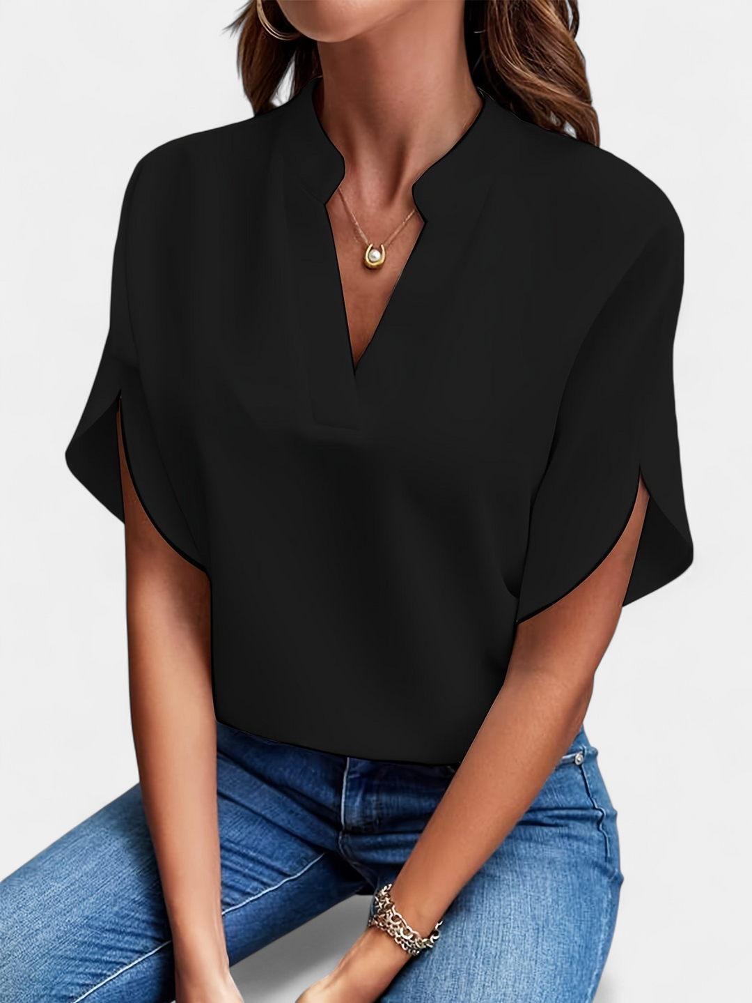 DELANEY | Elegant Women's V-Neck Blouse for Business Casual