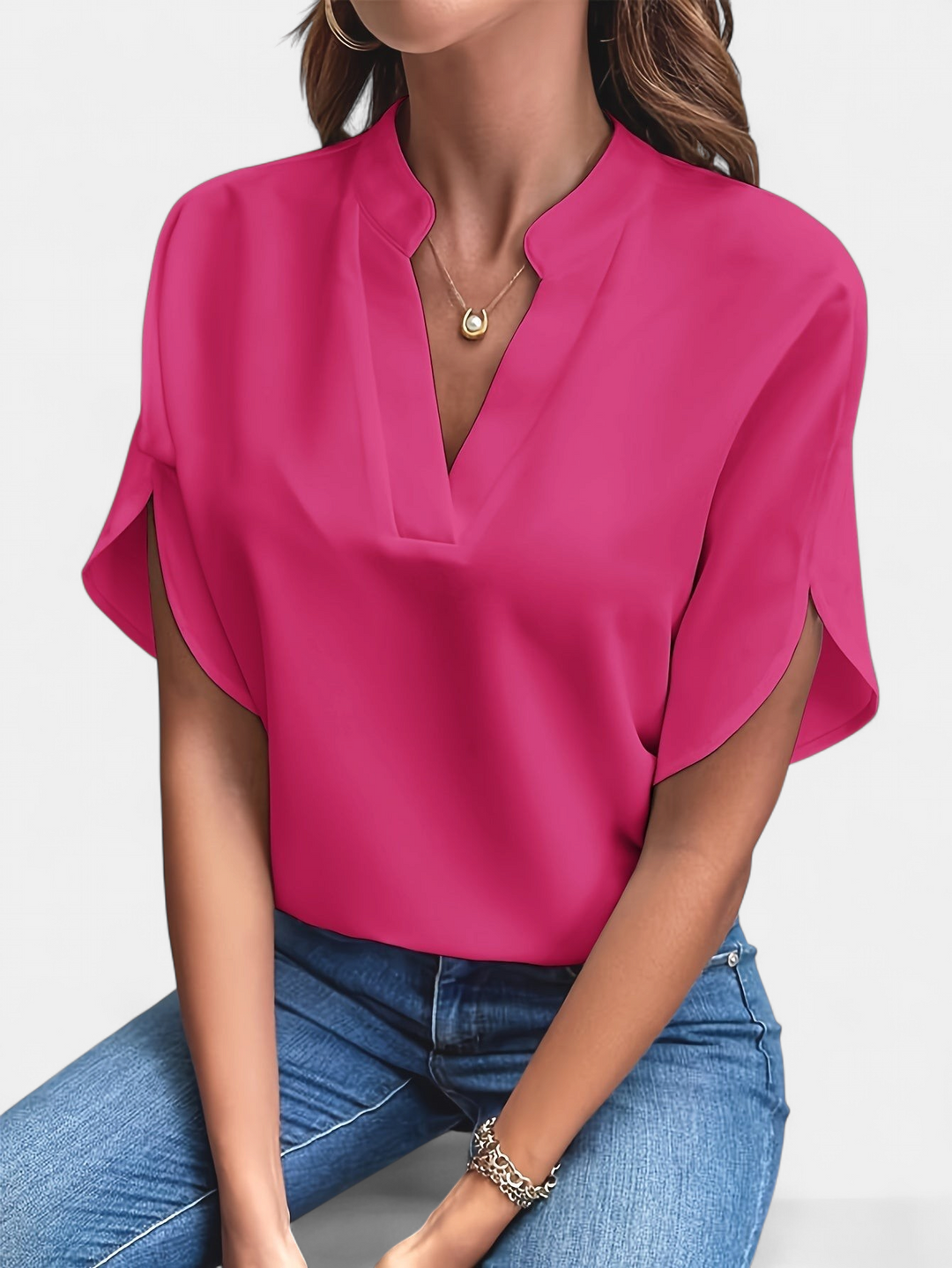 DELANEY | Elegant Women's V-Neck Blouse for Business Casual