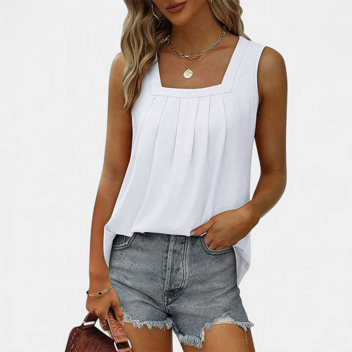 MARILOU | Women's Pleated Lightweight Breathable Tank Top