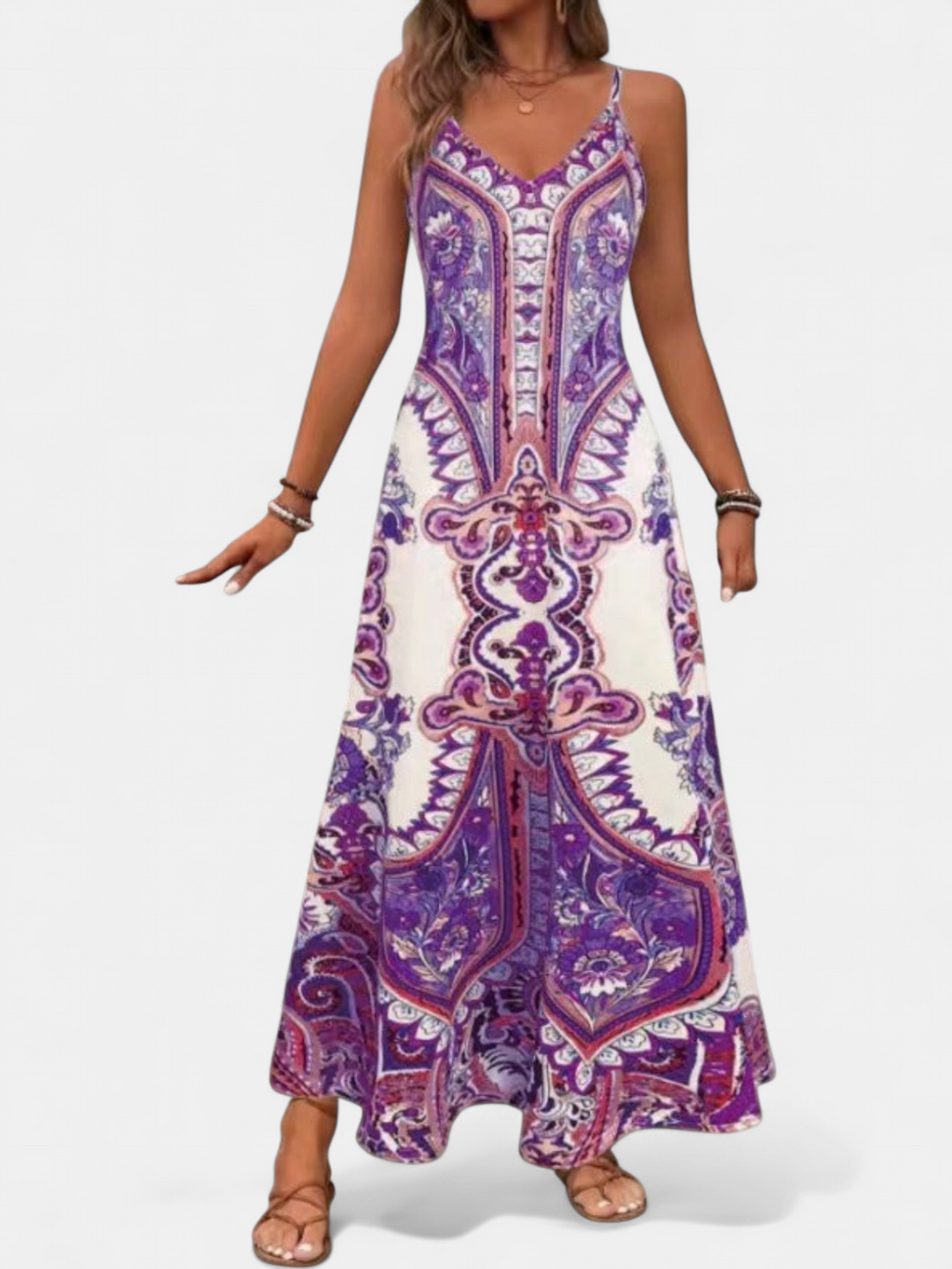 JAYZHEL | Sleeveless Strap Maxi Sundress | Women's Casual Summer Dress
